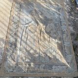 Antique velvet wall tapestry depicting a lion and lioness scene