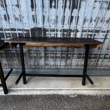 Pair of black patinated consoles
