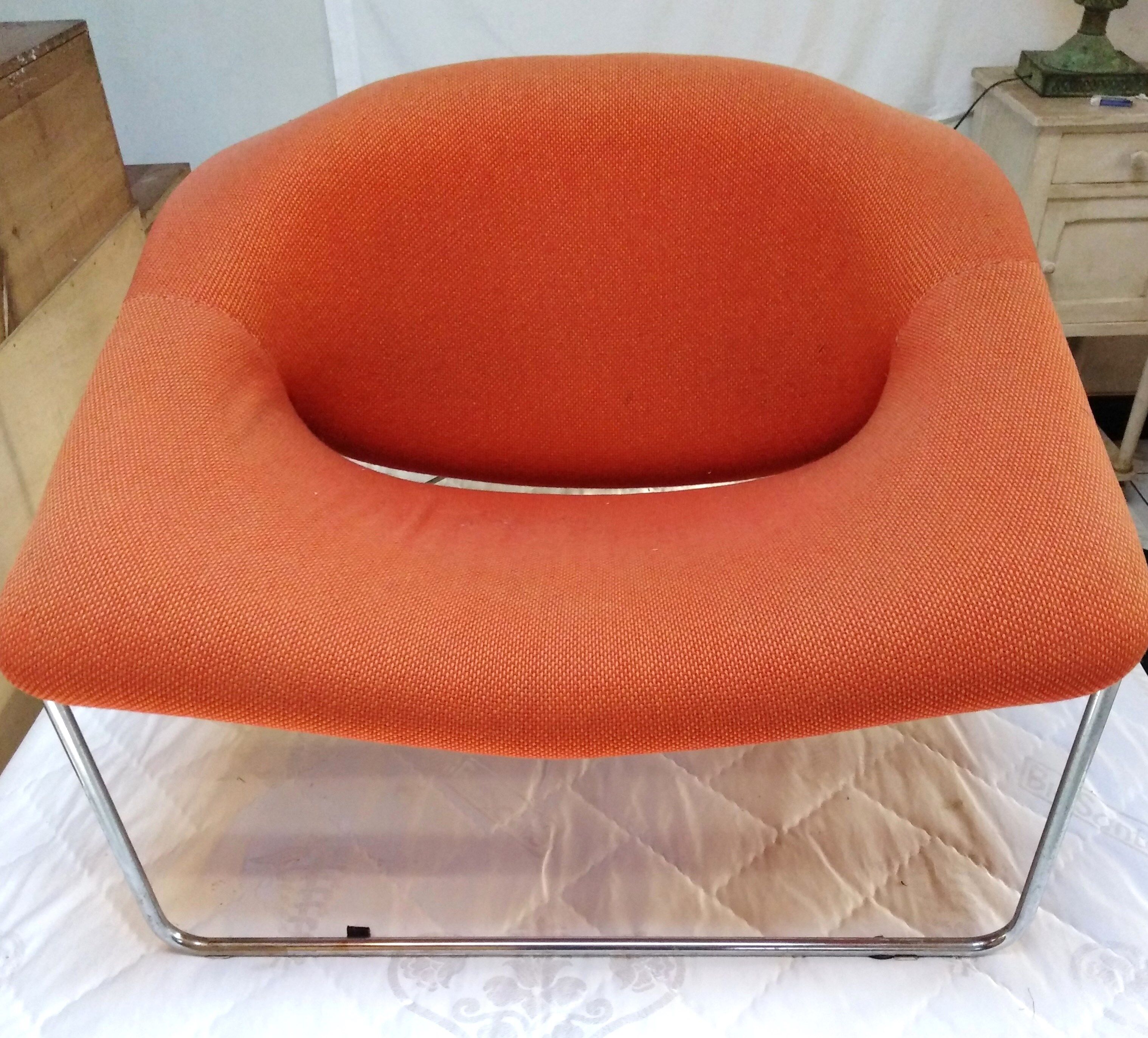 Armchair model cubik by Olivier Mourgue for Airborne 1968 A beautiful set of two "bauhaus" side tables based on a model by Marcel Breuer, made by Tecta in Germany.