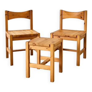 Chaises de salle à manger - pin tabouret