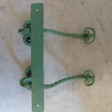 Double wrought iron coat hooks