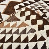 3x10 Brown Beige Persian Kilim Runner Rug, 97x324Cm
