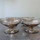 6 vintage ice cream coupes, blown glass brown fruit