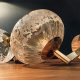 Pair of brass and glass sconces worked 1960