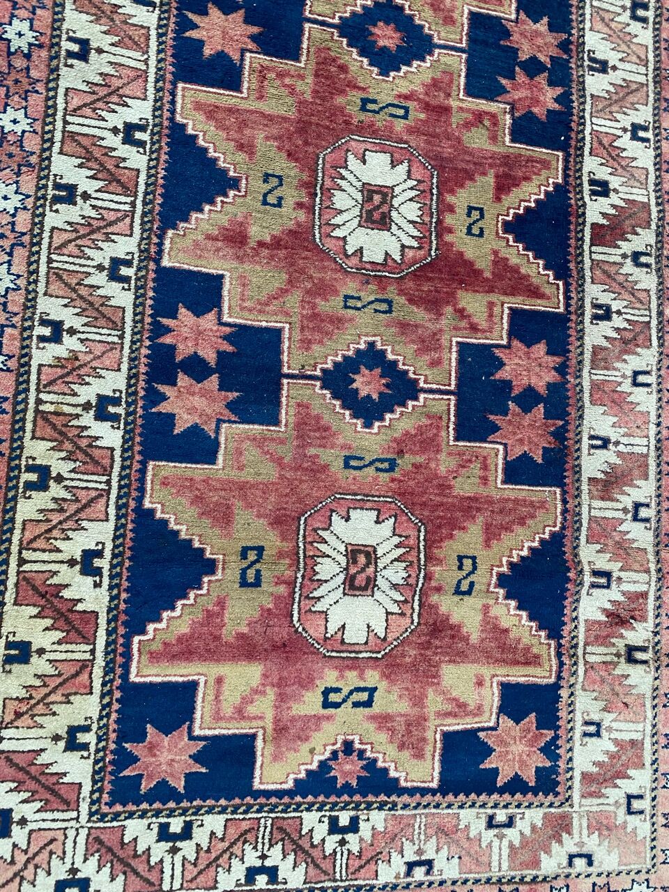 Handmade Turkish vintage carpet 102x190