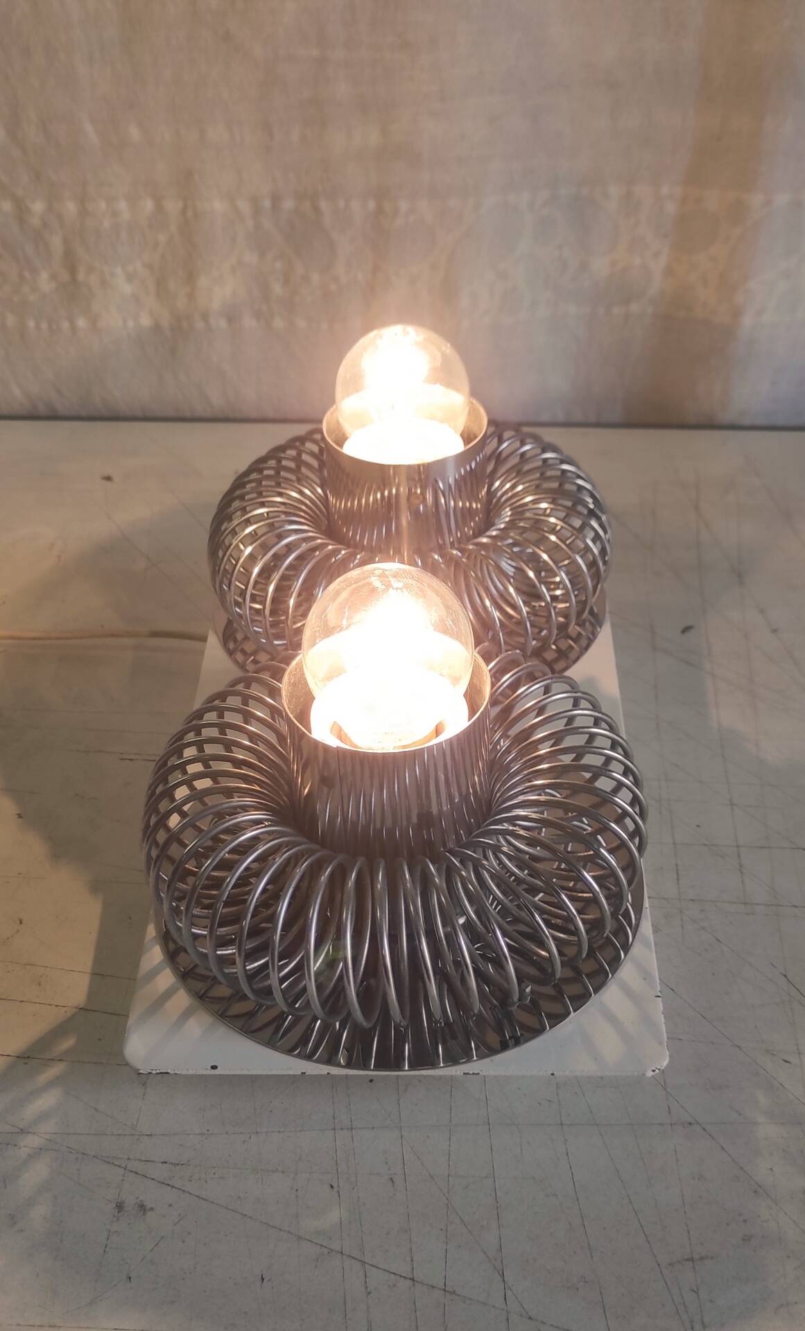Double wall light design 70's by Philippe Rogier