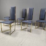 Vintage brass dining chairs set of  6 - 1970s