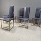 Lot de 6 chaises de salle à manger vintage en laiton - années 1970