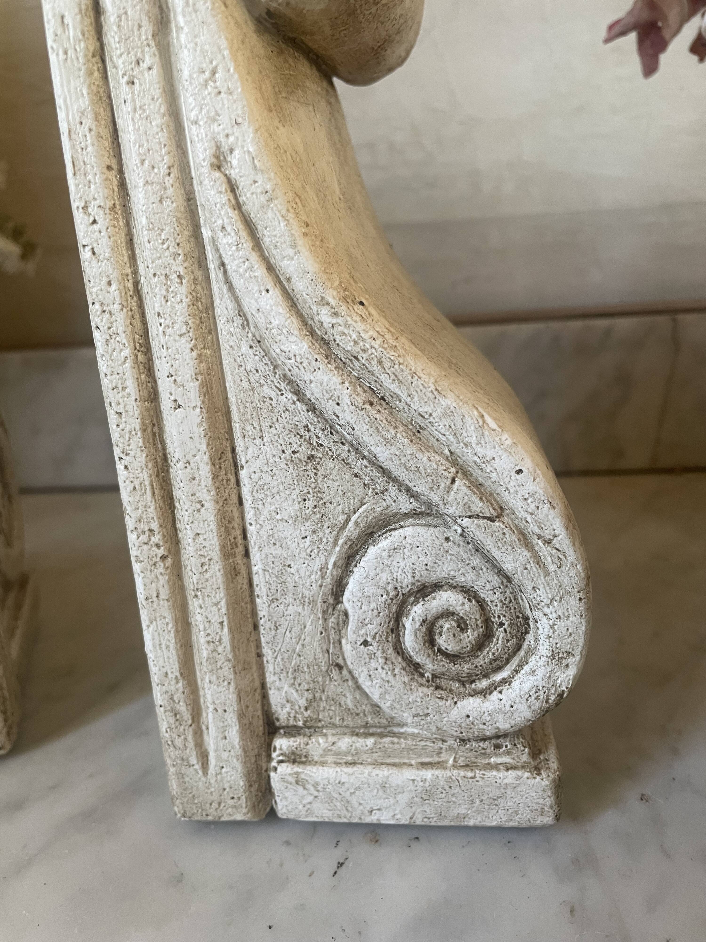 Pair of vintage patinated plaster bookends