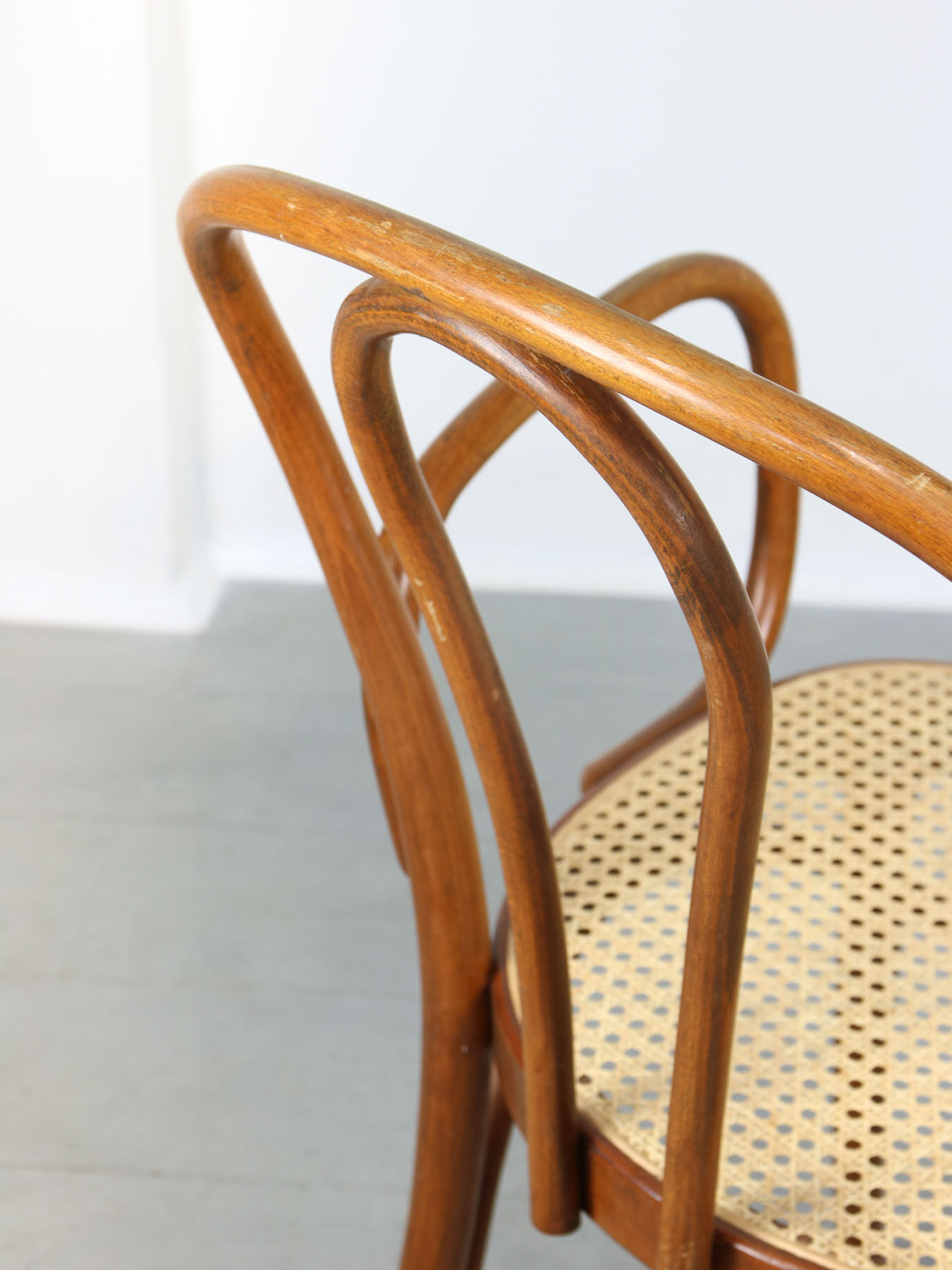 Vintage Bentwood Wide Seat and Arms Bistro Chair
