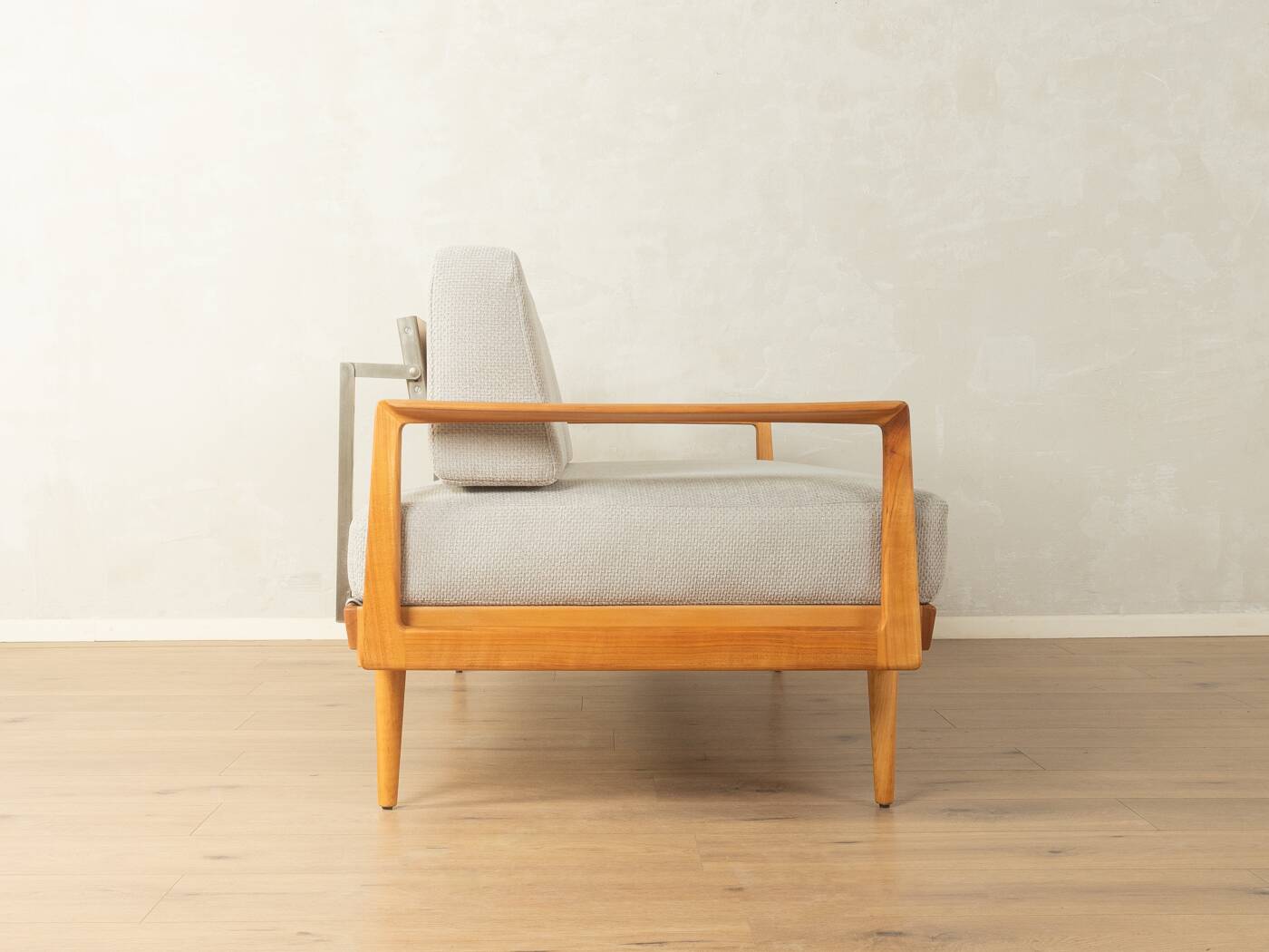 Wilhelm Knoll mid-century sofa, 1950s, cherry wood, reupholstered