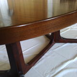 Vintage oval dining table with extensions for Baumann - 1960