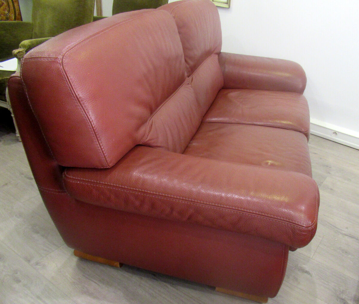 Leather sofa, 2 seats, Roche-Bobois brand