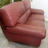 Leather sofa, 2 seats, Roche-Bobois brand