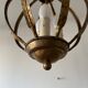 Chandelier, antique gold metal suspension.