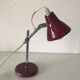 Vintage 1960 children's desk lamp, burgundy bedside table - 26 cm