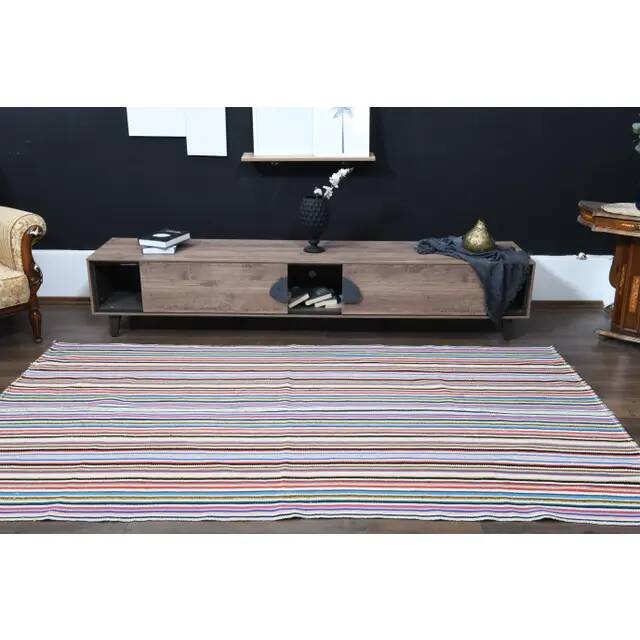 Tapis de couloir vintage turc Oushak fait main en laine et coton, années 1970
