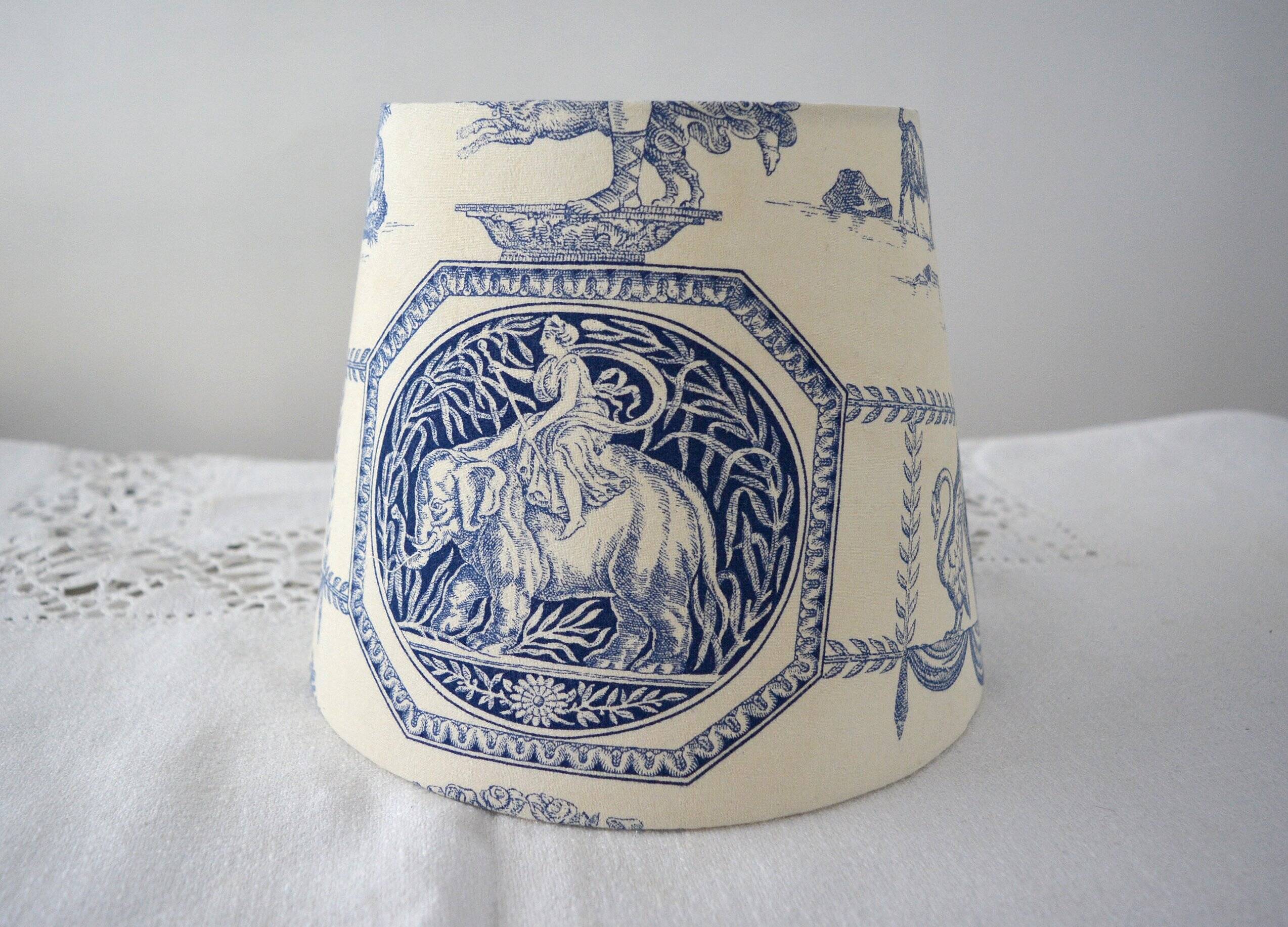 Blue toile de jouy lampshade