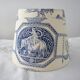 Abat-jour en toile de Jouy bleue