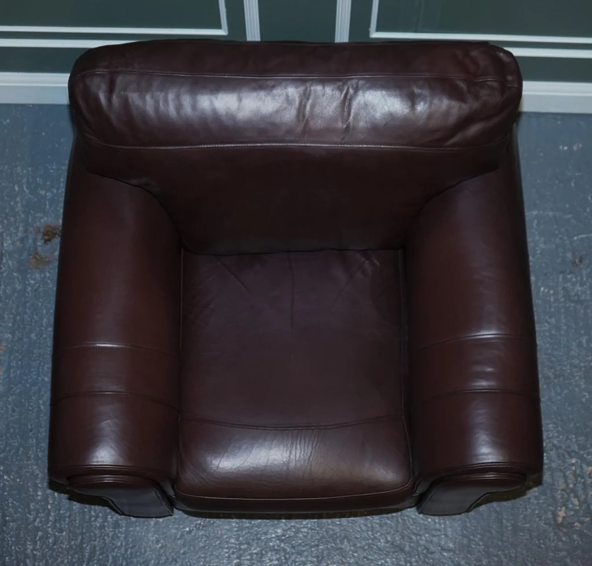 Brown Leather Armchairs, Set of 2