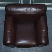 Brown Leather Armchairs, Set of 2