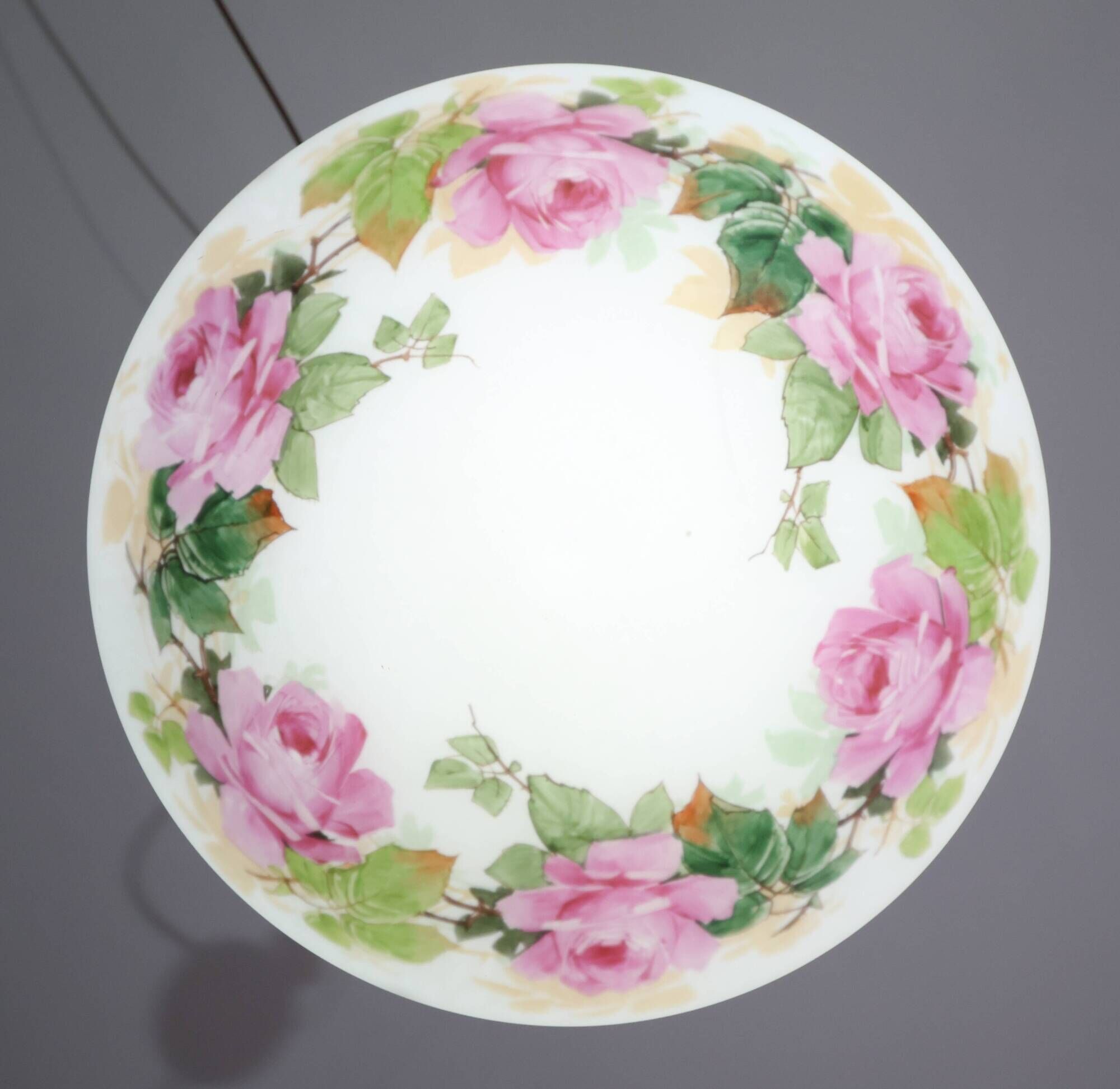 Vintage Glass Chandelier with Floral Decorations, Gallè Style, 1960