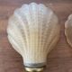 Pair of shell wall lights in frosted glass in Art Deco style.