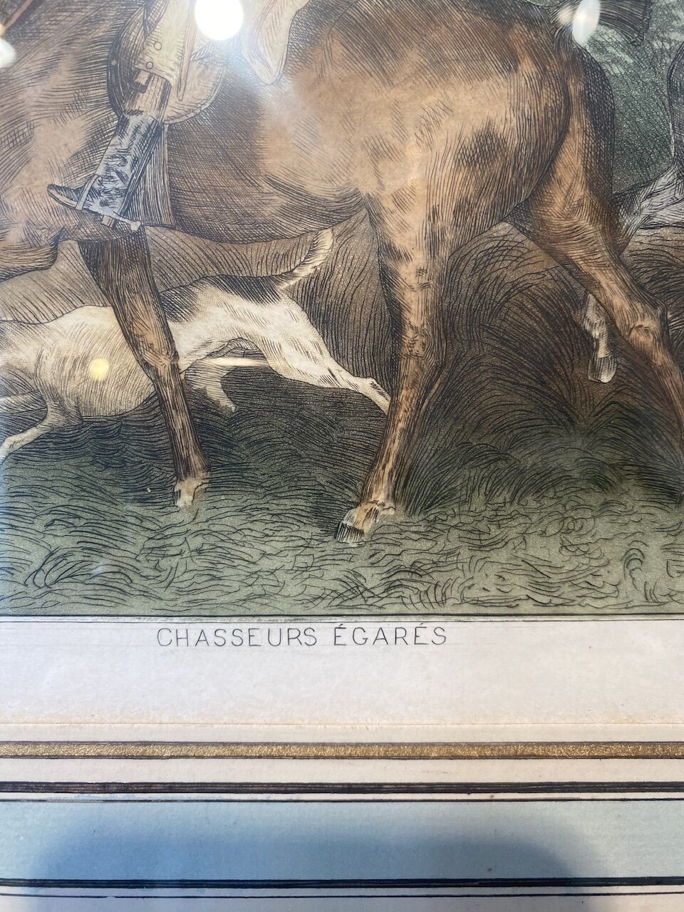 Gravure Chasseurs égarés début XX siècle