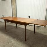 60's rectangular Scandinavian table with extension cords