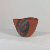 Vintage sgraffito decor ceramic vase Rudi Stahl Germany 1950s