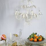 Painted sheet metal chandelier - foliage decor