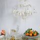 Lustre en tôle peint - décor feuillage