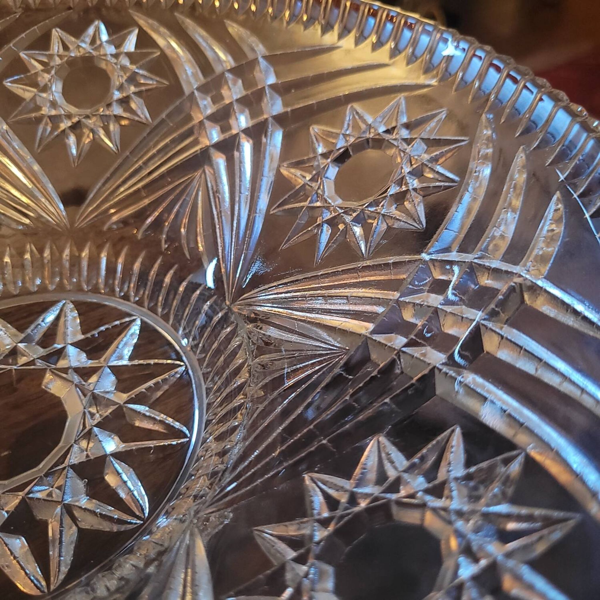 Cut glass cup from the 1950s–60s.