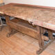 Old solid industrial wooden workbench 2 meters wide