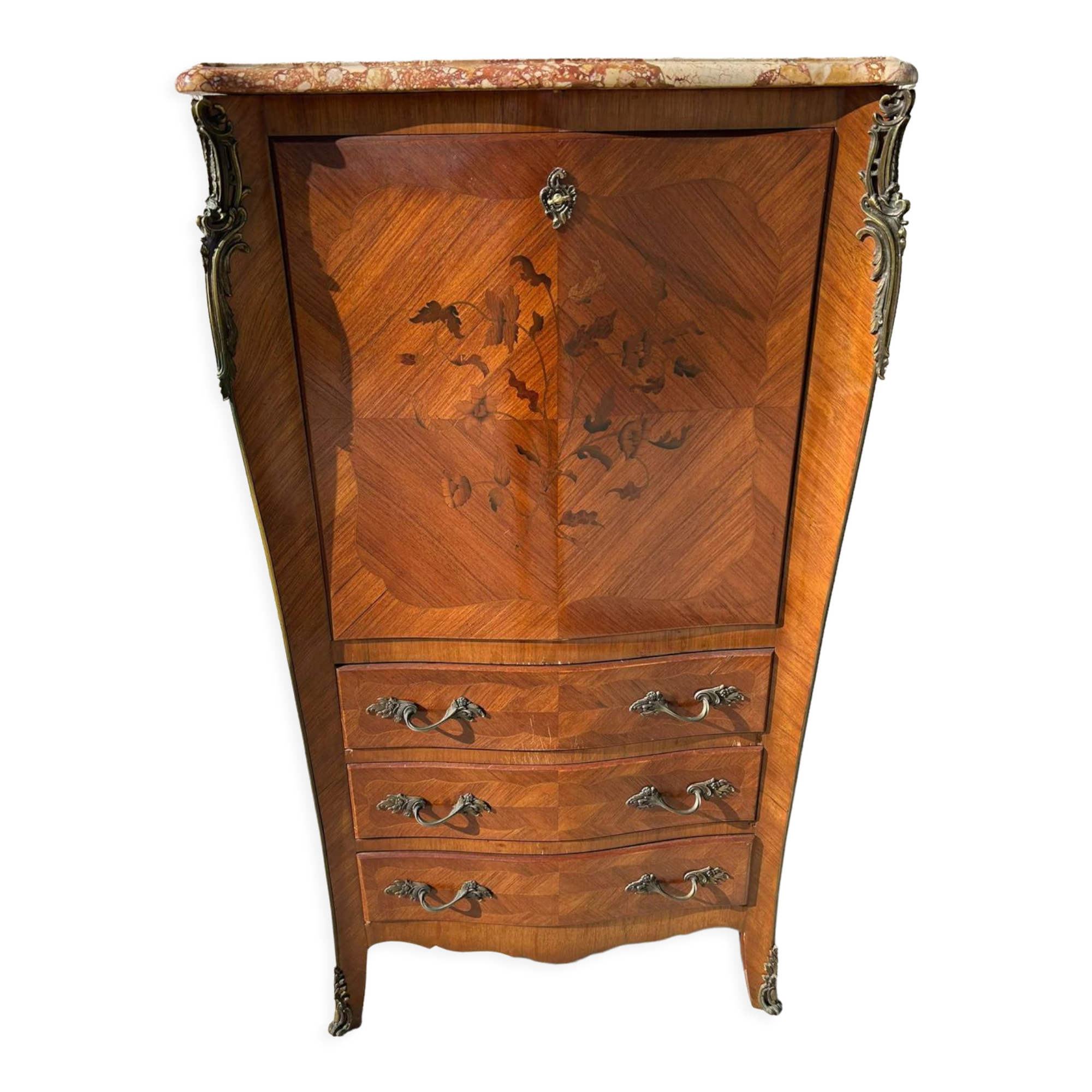 Curved rosewood secretary