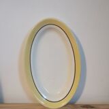 Oval plate ravier vintage salines France tiles chin yellow