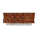 Brutalist Style Sideboard In Solid Wood and Siena Marble