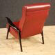 Fauteuil design italien en similicuir rouge des années 70