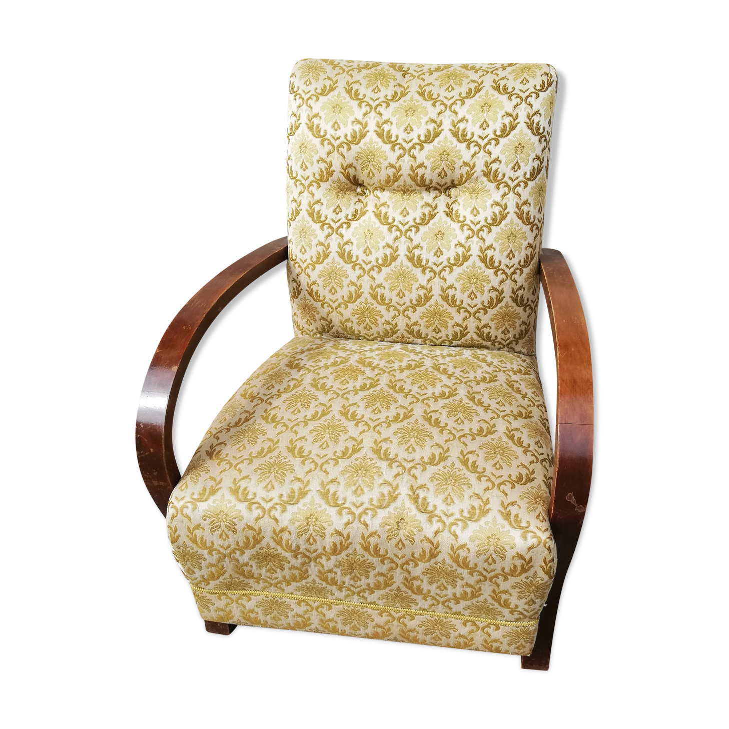 Chair 50s green floral fabric