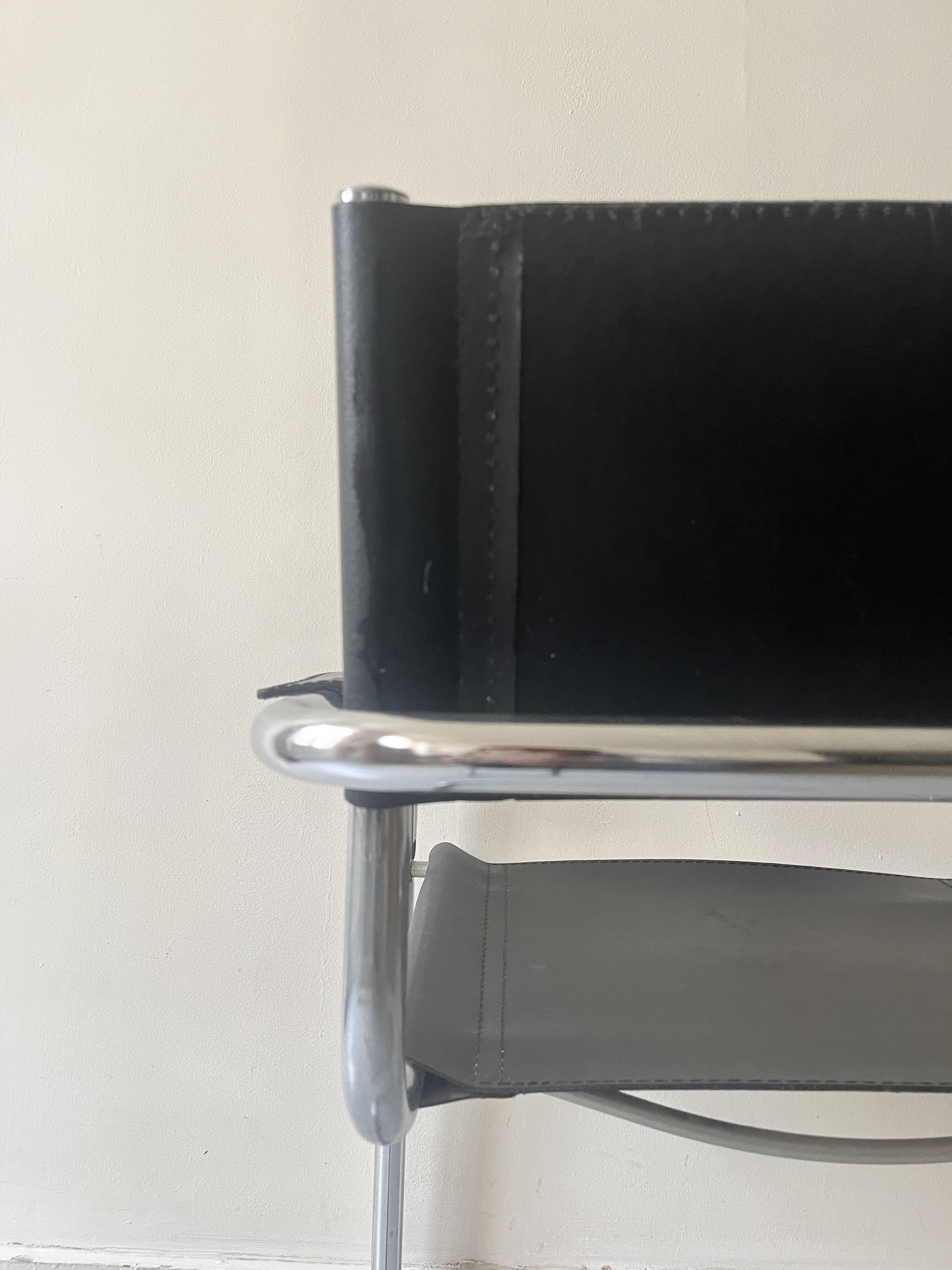 Black chrome tubular armrest chair, after Mart Stam - Breuer, 1970