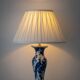 Table Lamp 'Chinoiserie' Blue and White from Delft, 1978, New Silk Shade