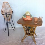 Bar table, vintage rattan