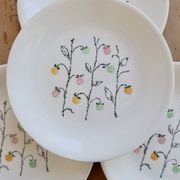 4 assiettes plates vintage faïence de Gien modèle Marie-Claire