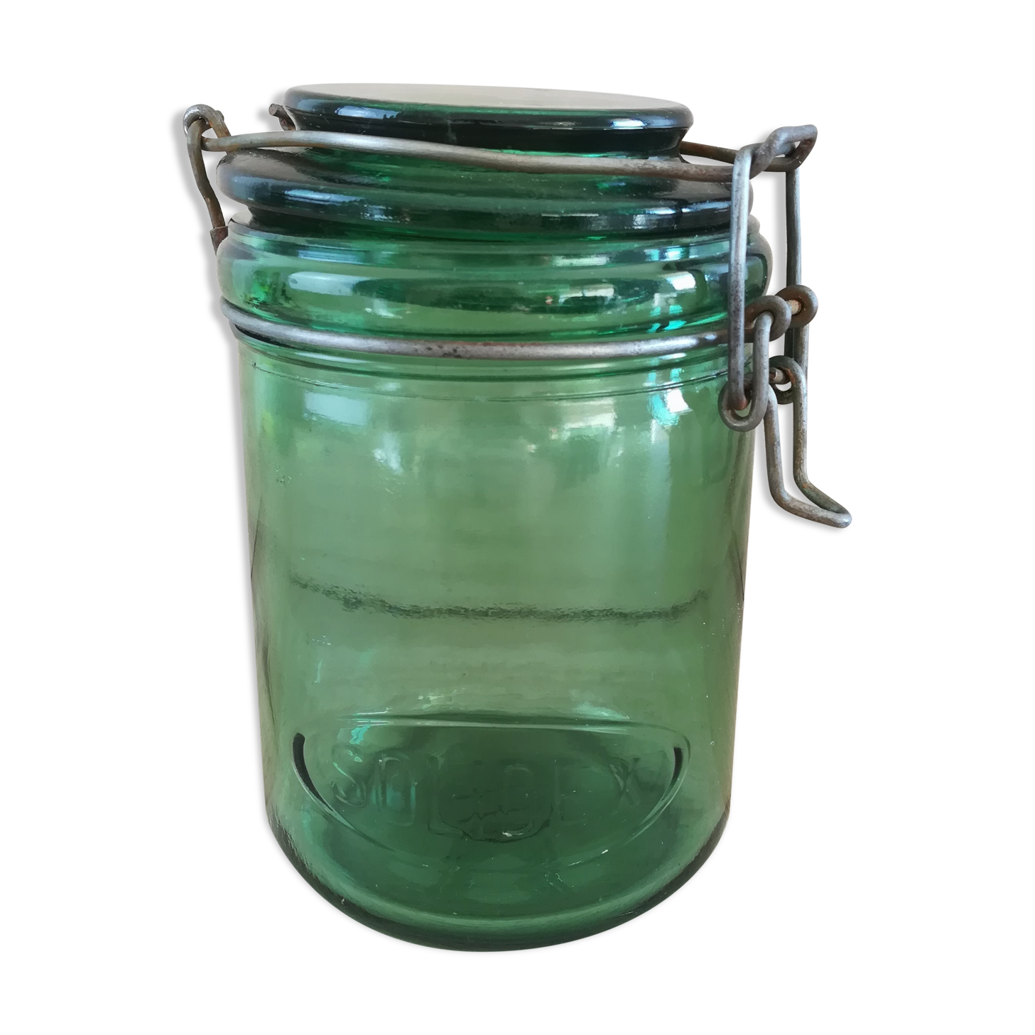 Solidex Green Glass Jar 1L H18CM