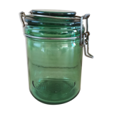 Bocal en verre vert solidex 1l h18cm