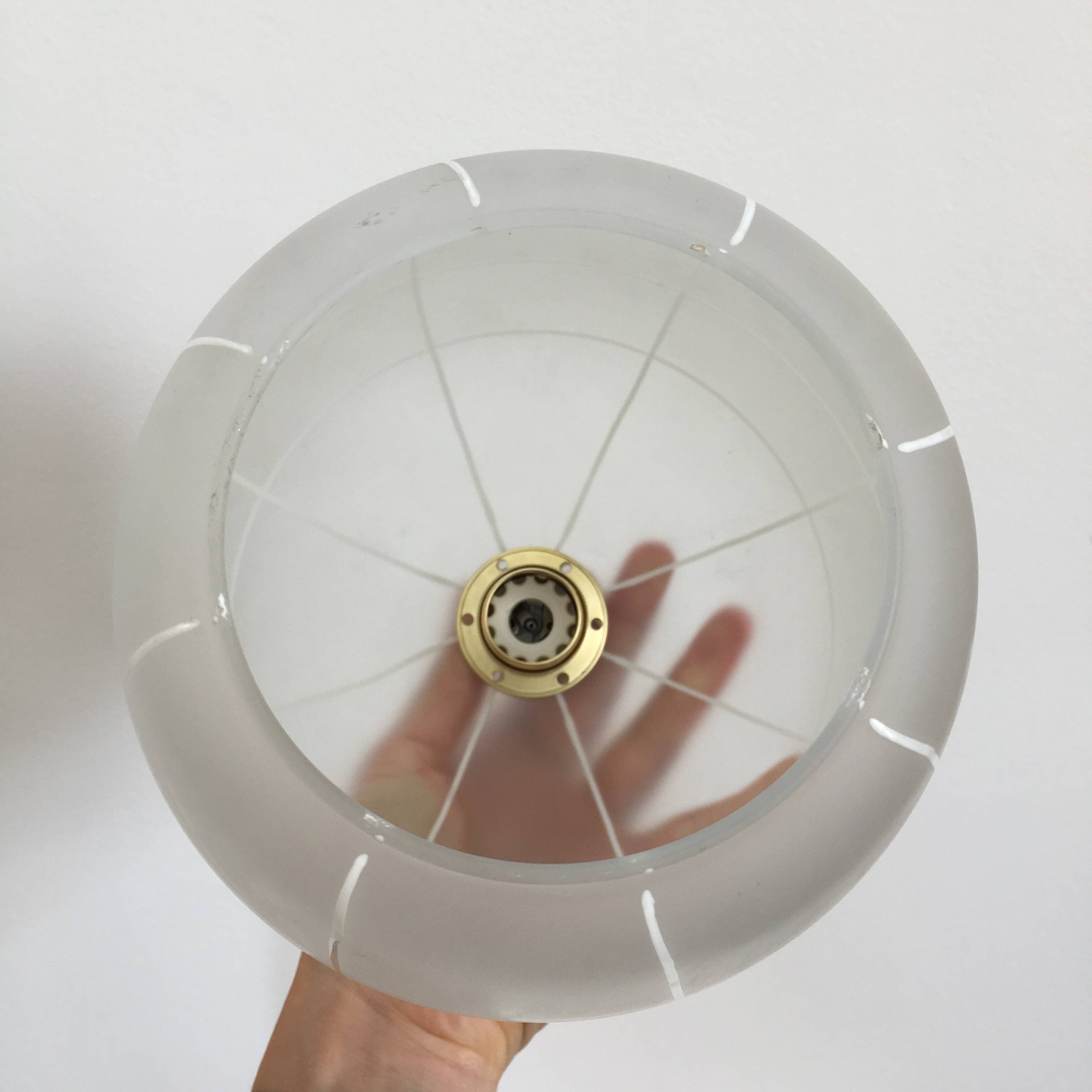 1950s frosted glass pendant light
