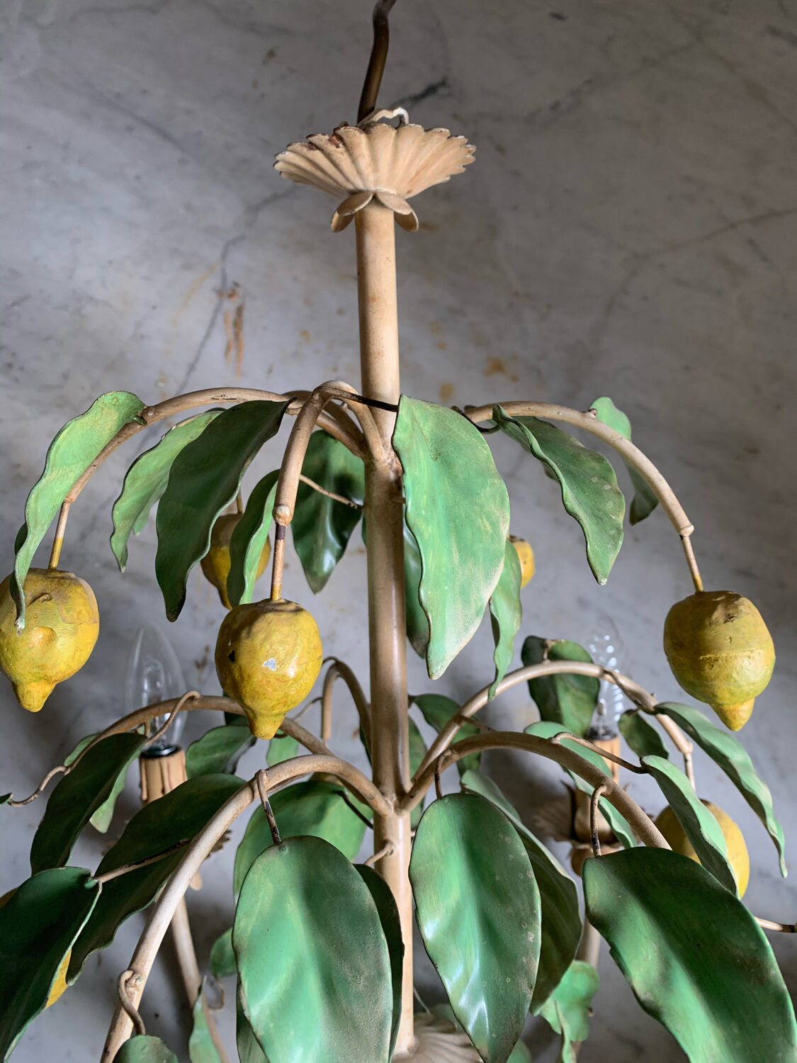 Painted metal chandelier