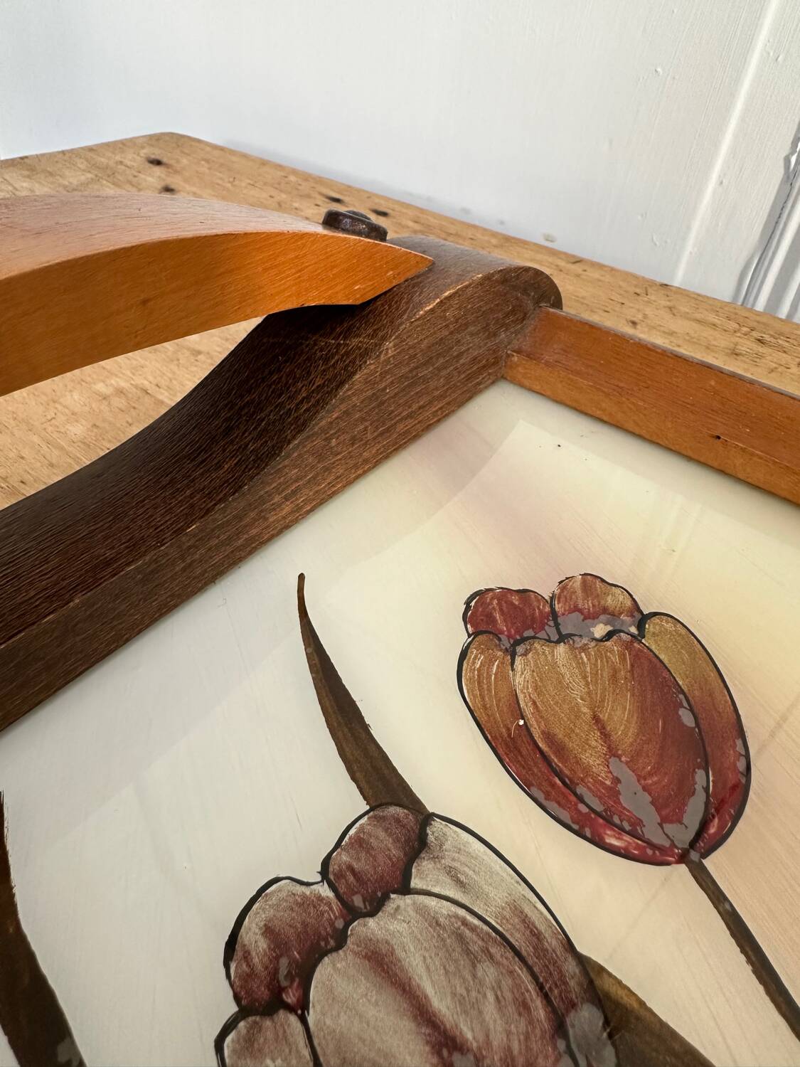 Large art deco tray signed Florel