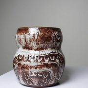 Vintage owl pot in glazed stoneware by Alain Granet, Vallauris 1960s-1970s.