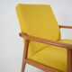 Vintage armchair "snieżnik", fully restored, yellow, 1960s